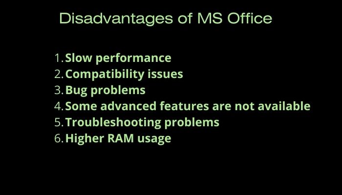 Disadvantages of MS Office