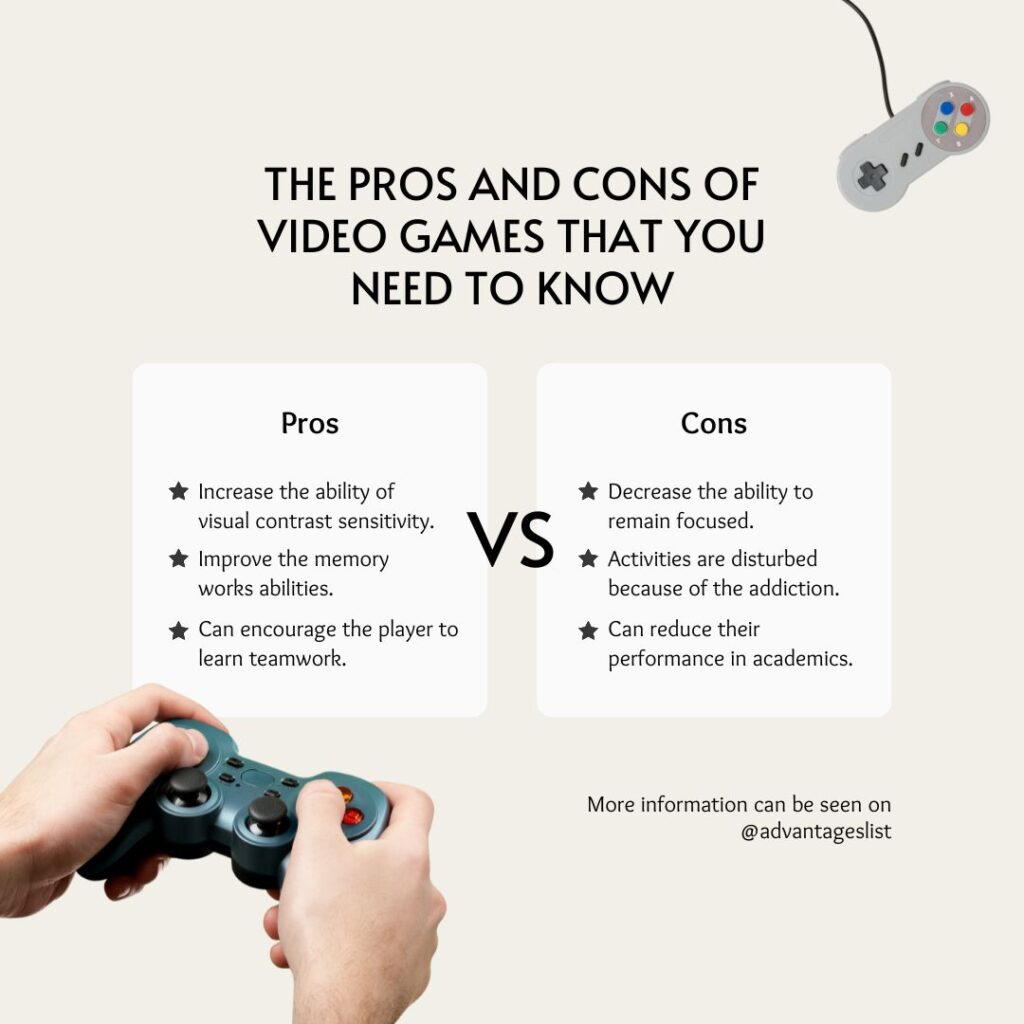 Advantages and Disadvantages of Video Games